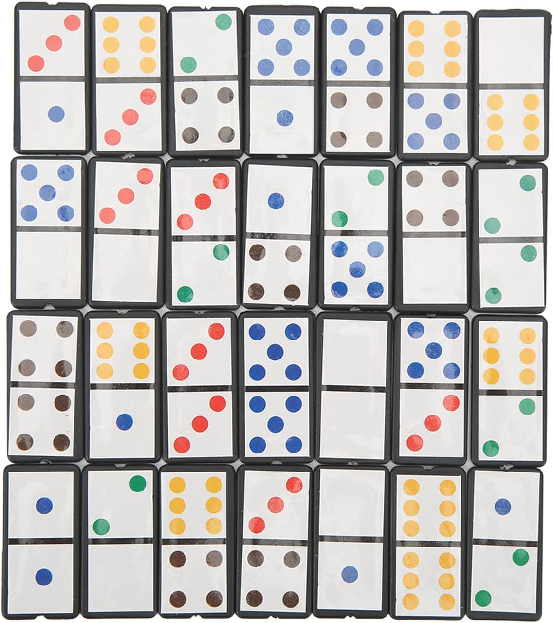 Juego de dominó, juego de 28 piezas de dominó doble de seis juegos de dominó de plástico portátil, juego interactivo con puntos coloridos para niños Juego de dominó, juego de 28 piezas de dominó doble de seis juegos de dominó de plástico portátil, juego interactivo con puntos coloridos para niños