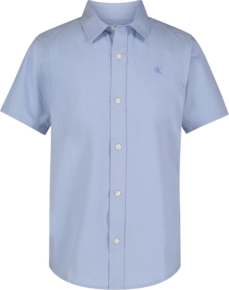 Calvin Klein Camisa tejida de manga corta con botones para niño