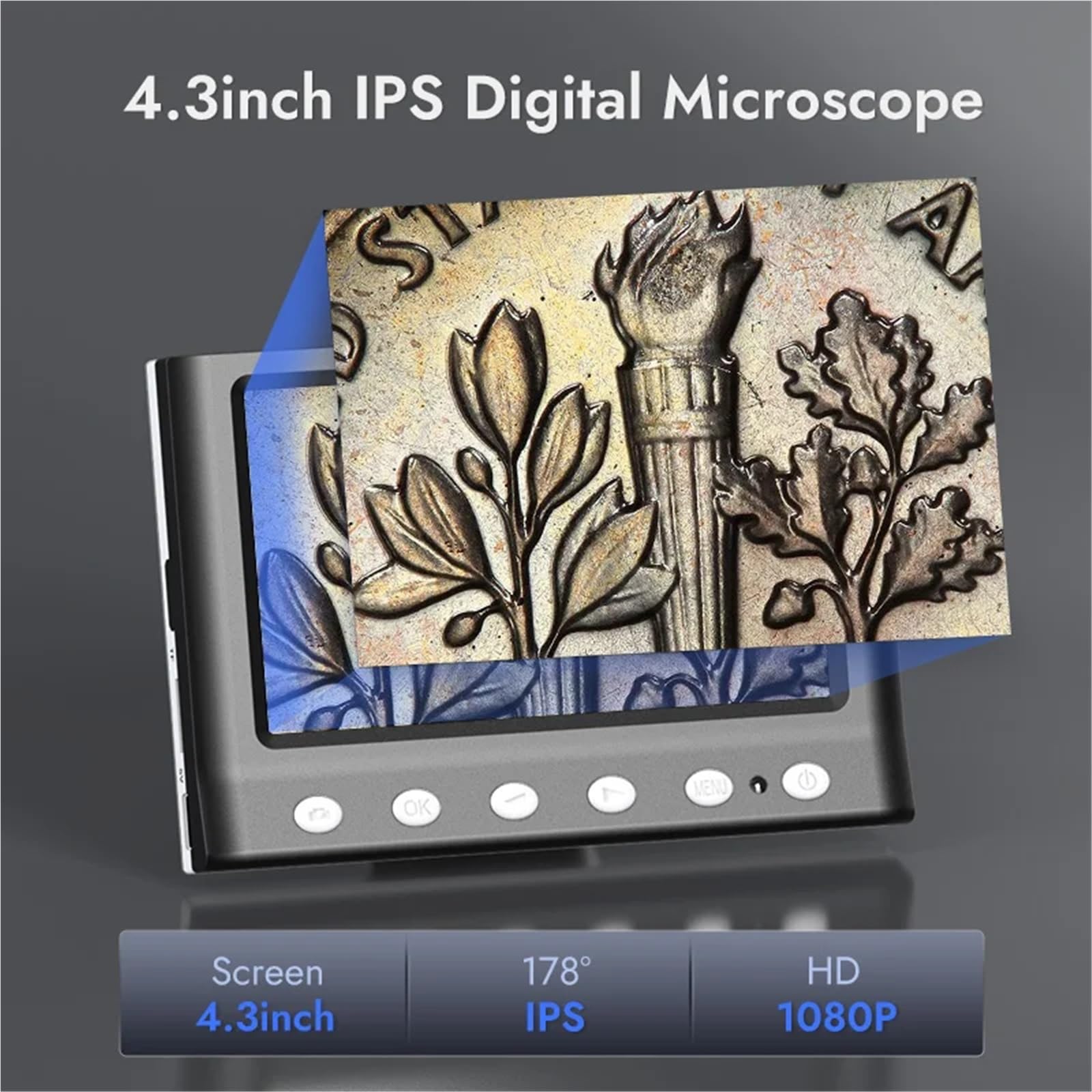 Digitales Mikroskop. 4,3-Zoll LCD-Digitalmikroskop 1000X USB-Mikroskop Tragbar