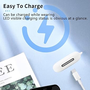 for Soundcore AeroFit 2 by Anker Case Cover, Wireless Earphone Silicone Protective case (with Carabiner + Lanyard) Drop-Proof, Scratch-Proof, Shock-Proof, Reserved Charging Port, dust-Proof (White)