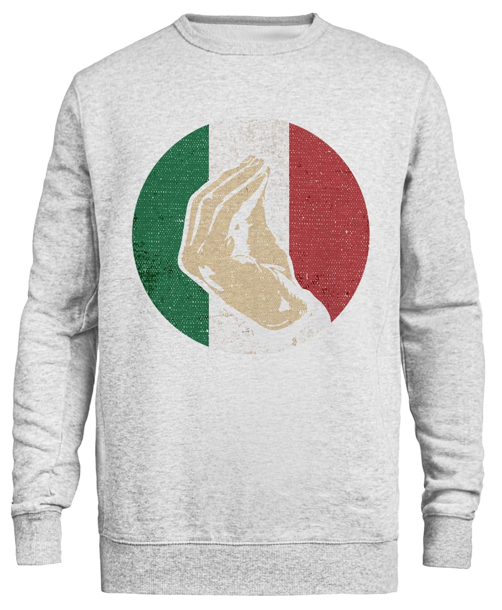 Gesto della Mano Italiana Canta Sweatshirt Grigia Unisex Eco-Friendly Unisex Grey Sweatshirt Eco-Friendly Crewneck