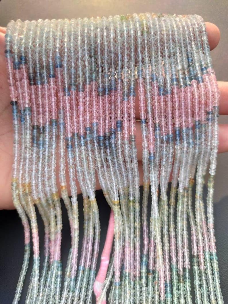 Perles aigue-marine naturelle facettée d'exception pour bracelet de luxe
