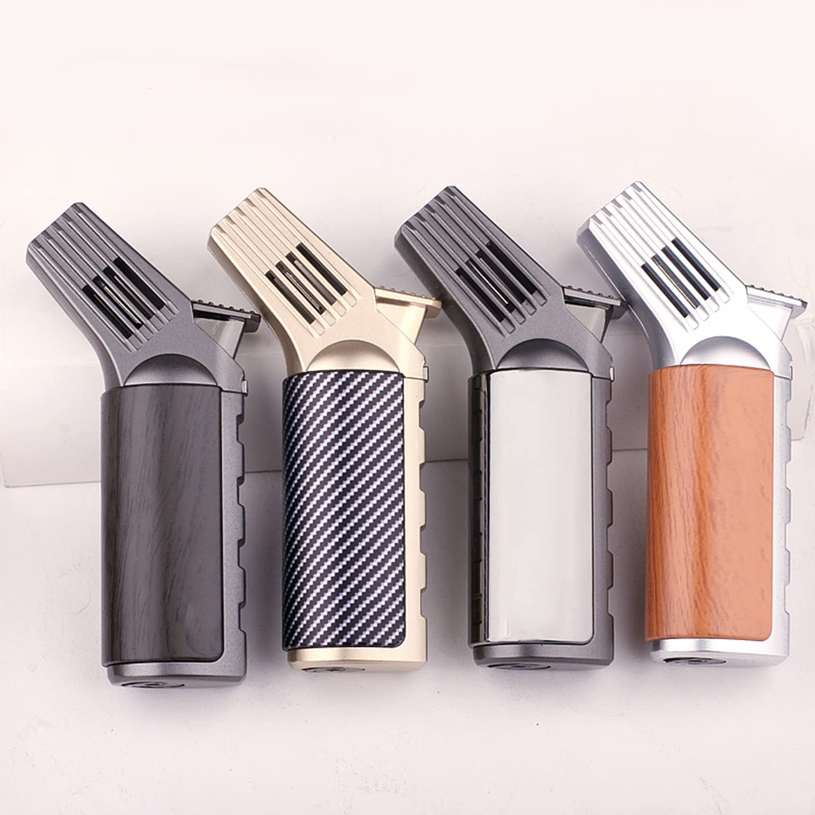 Briquets Torche Briquet Coupe-Vent Briquet Rechargeable Flamme à Jet Réglable Barbecue Cuisine Cheminée Bougies Allumage avec Valve à Air