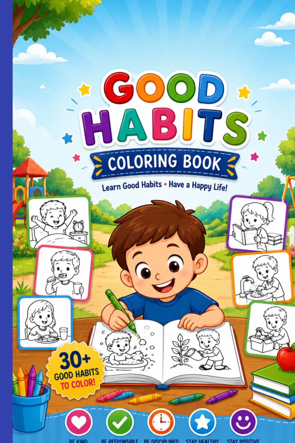 Healthy Habits Coloring Book for Kids: Fun Daily Routine Activities to Color, Learn & Grow