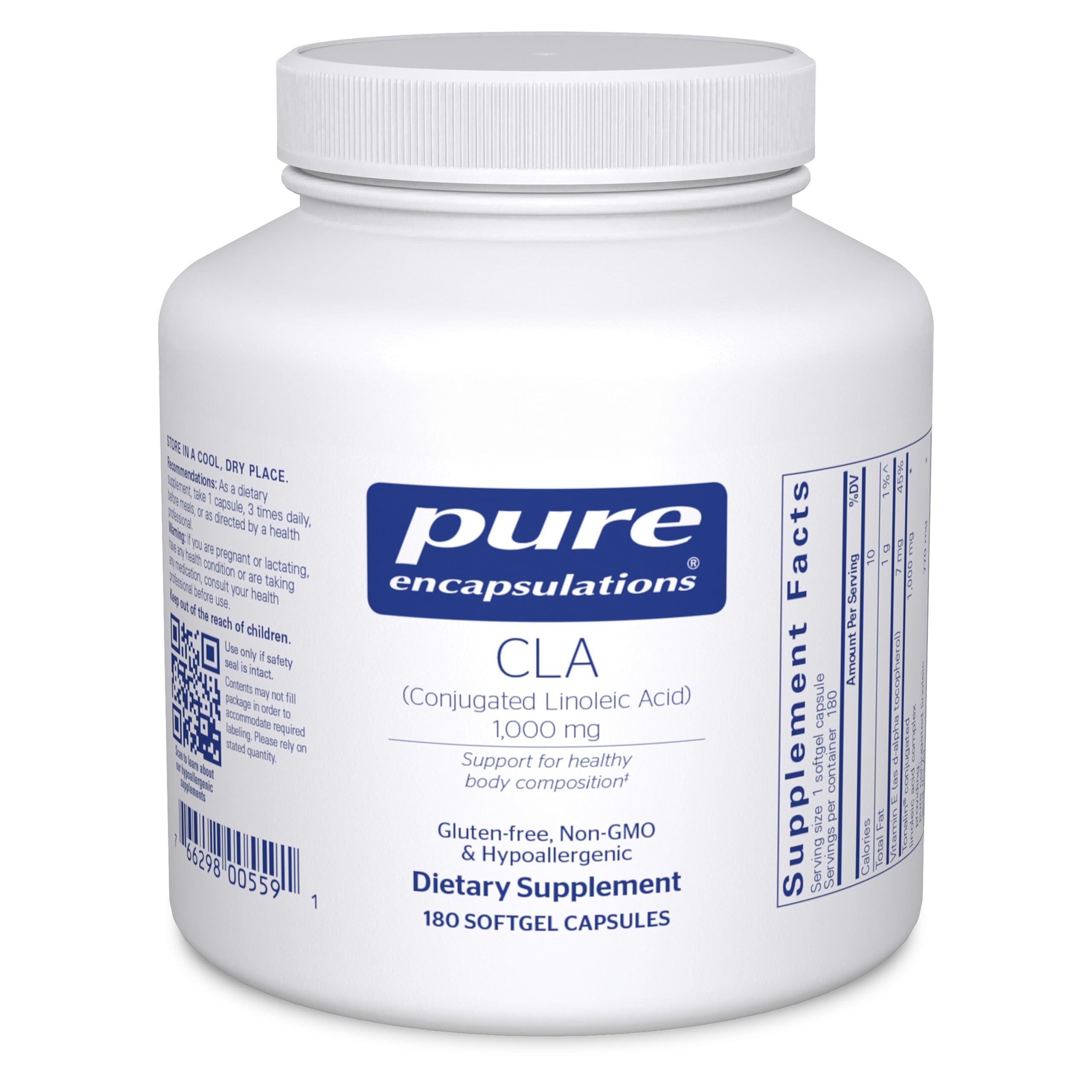 CLA (Conjugated Linoleic Acid) 1,000 mg | Promotes Healthy Body Composition with Exercise* | 180 Softgel Capsules