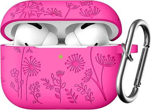 Miniatura 9 de Lerobo Funda con grabado de flores para Airpod Pro  Airpod Pro 2, bonita funda protectora completa de silicona compatible con Apple Airpods Pro de
