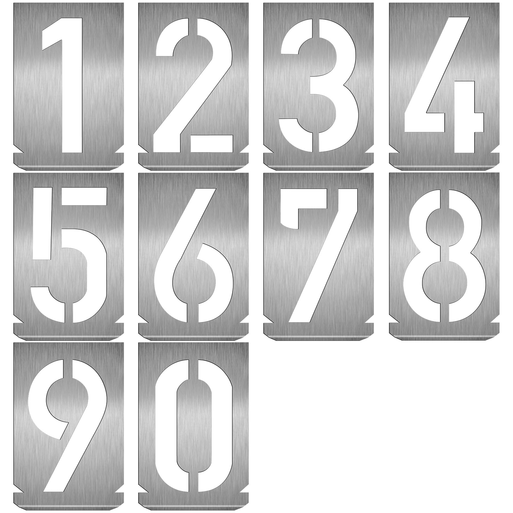 HAUTMEC Vintage Stencils, Shop Stencil, Advertising Stencilling, Craft-Printing, Reusable (Number, 2"(50mm)-Aluminum)
