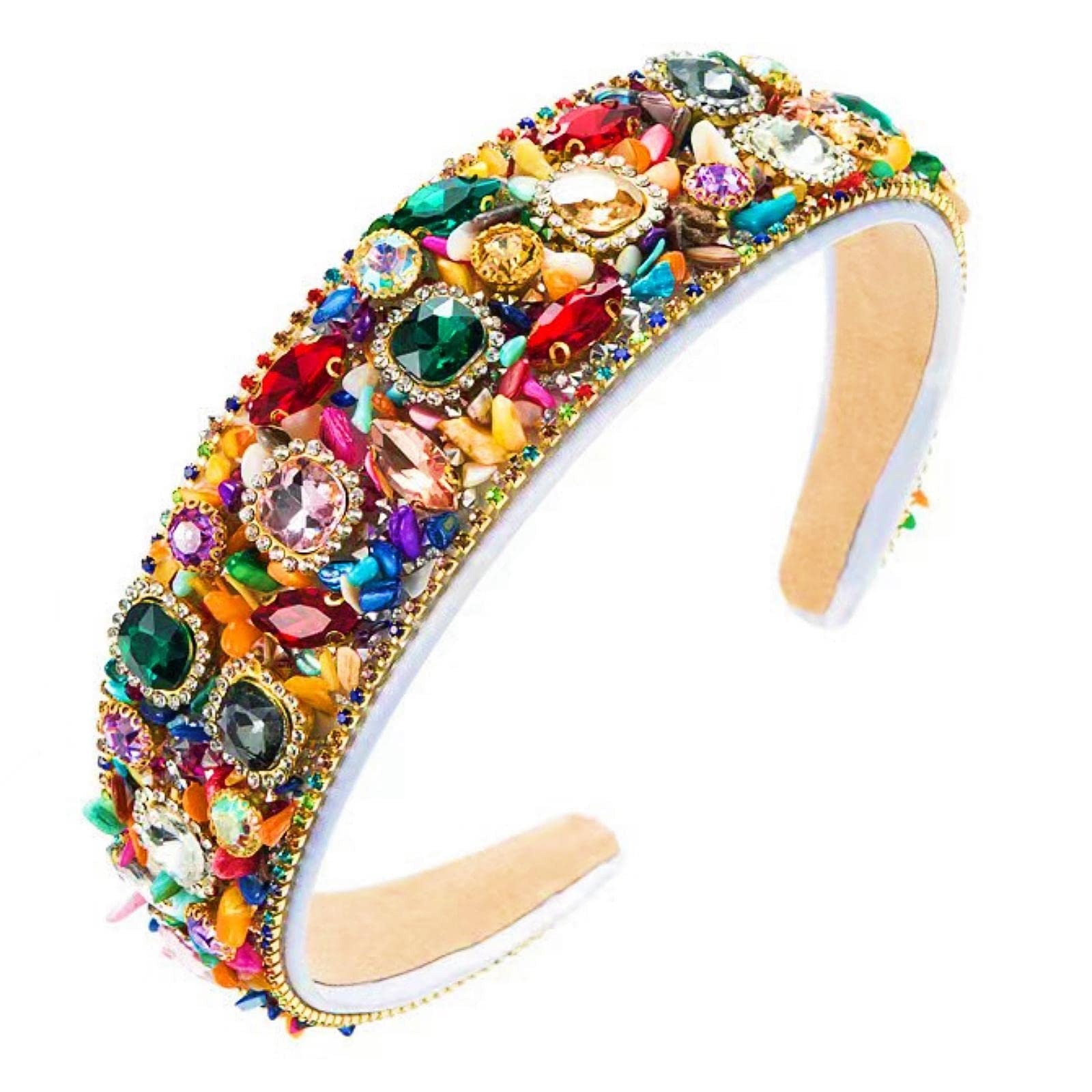 MUQINGWAN Ladies Fashion Headband, Personality Rhinestone Decoration Candy Color Girls Headband Party Accessories Jewelry