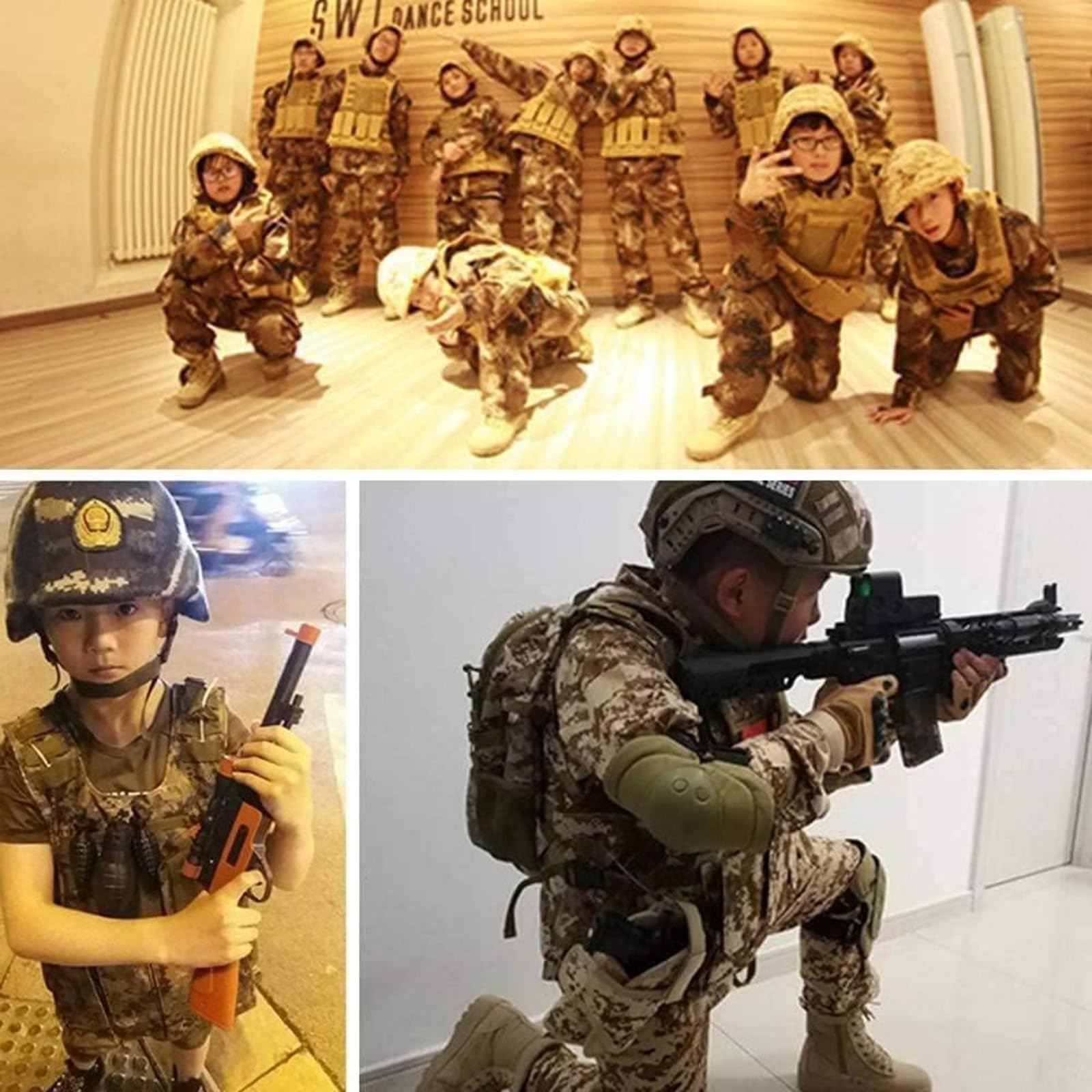 Gilet tactique pour enfants, gilet de protection pour airsoft, paintball réglable avec poche amovible pour garçons et filles