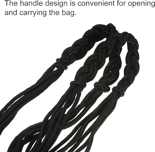 Miniatura 5 de PATIKIL Bolsa de red de baloncesto bolsa de transporte deportiva de malla larga duradera para voleibol fútbol fútbol negro y amarillo