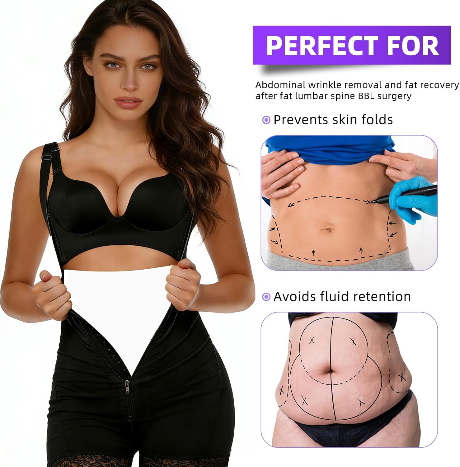 5 Pack Lipo Foam - Post Surgery Ab Board for Use with Post Liposuction Surgery Flattening Abdominal Compression Garments Liposuction Foam Pads for Recovery 8" X11