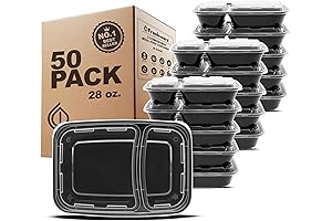 Freshware Meal Prep Containers 2 Compartment with Lids