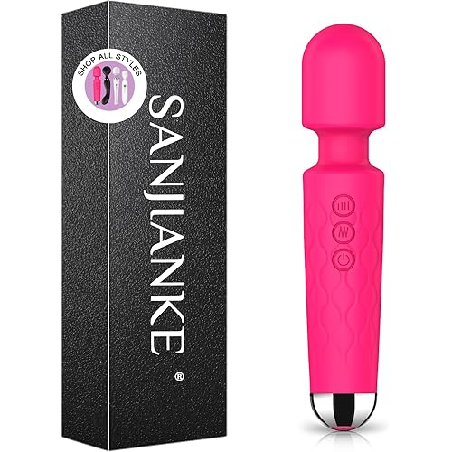 Vibrator Wand,Adult Sex Toy Wand, G Spot Dildo, Clit Vibrator, Sex Vibrators,Clitoris Stimulation,with 8 Speeds & 20 Patterns,Fully Waterproof,Vibrating Wand for her Pleasure (Rose Red)