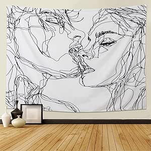 Tapisserie Crne Les Amoureux embrassant Tenture Murale Tapisserie Crne Les Amoureux embrassant Tenture Murale