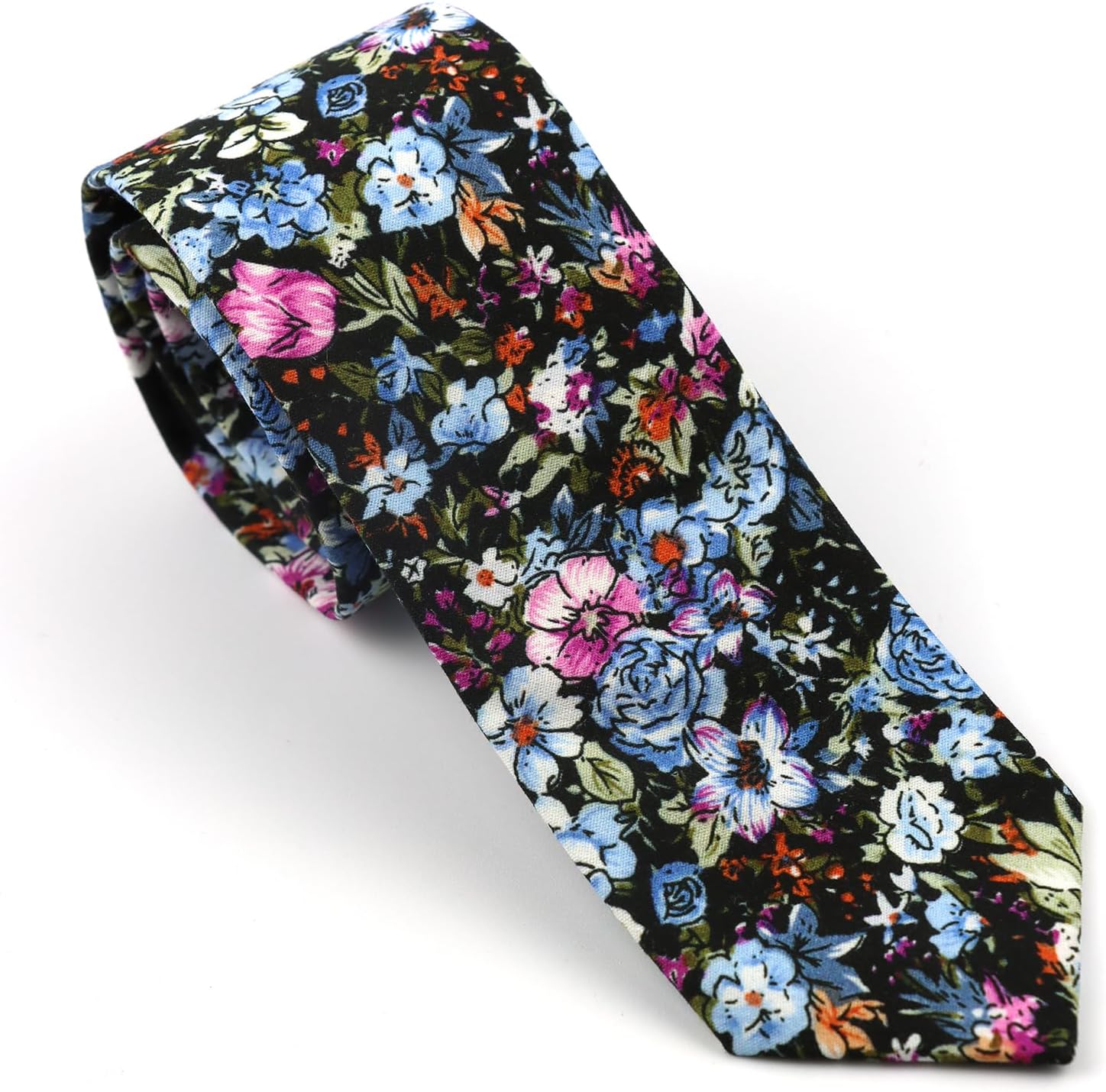 ZONFAZ Men's Skinny Cotton Floral Necktie – Printed Tie for Wedding,Party,Groom & Groomsmen +Gift Box - Image 9
