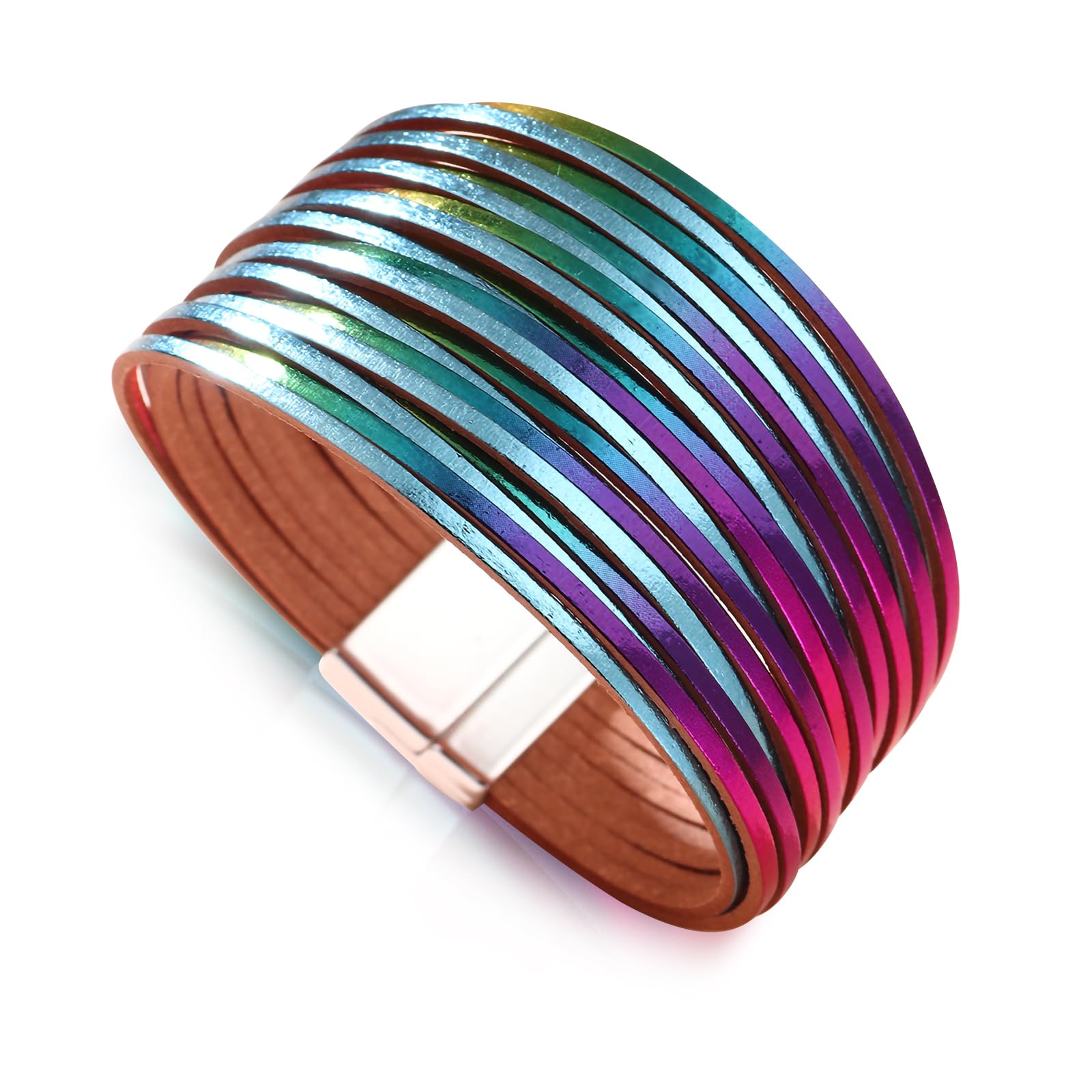 Fesciory Leather Wrap Bracelets for Women, Boho Western Layered Jewelry