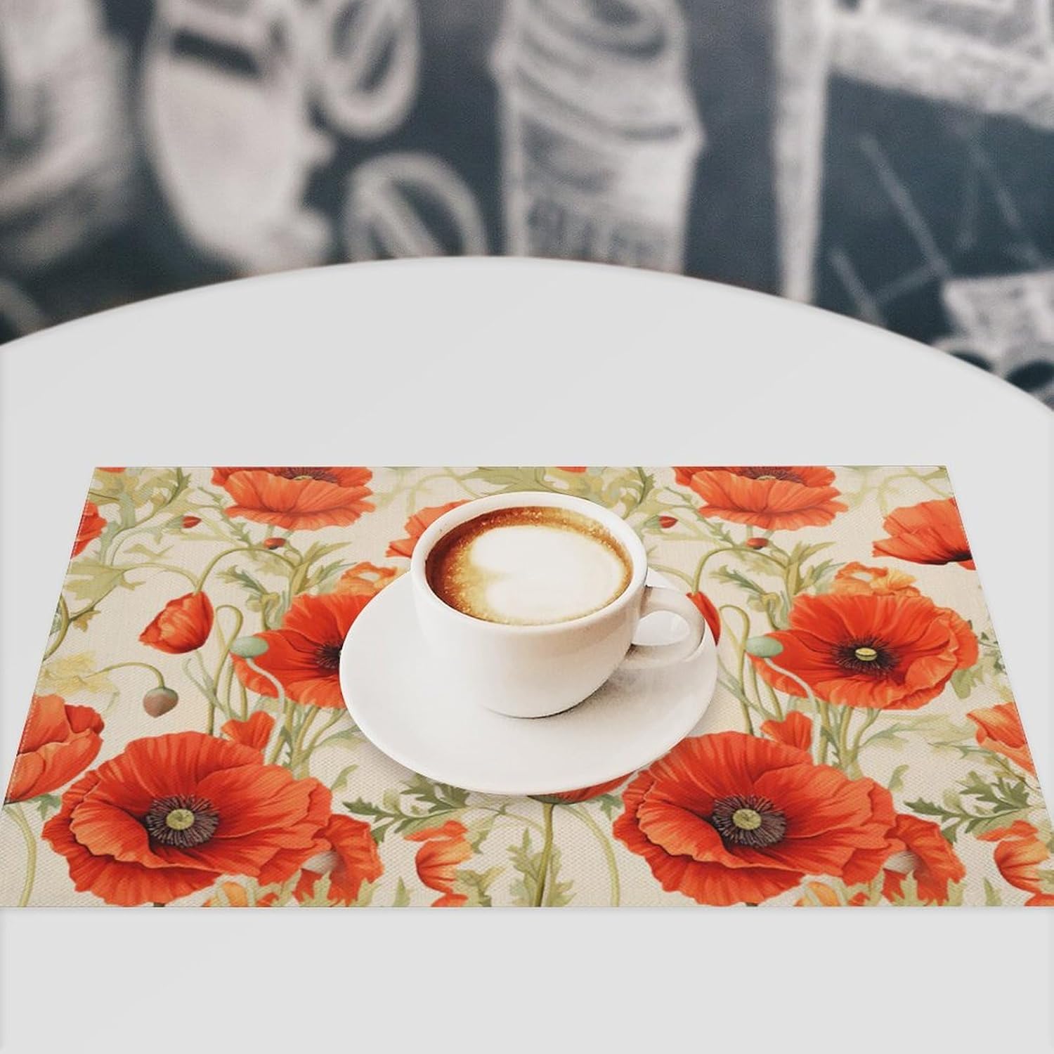 Botanical Flower Placemats Set of 4 Butterfly Plants Floral Botanic Plants Flower Leaves Placemats Rustic Floral Waterproof Washable Table Placemats for Dining Kitchen Decoration 4 PCS