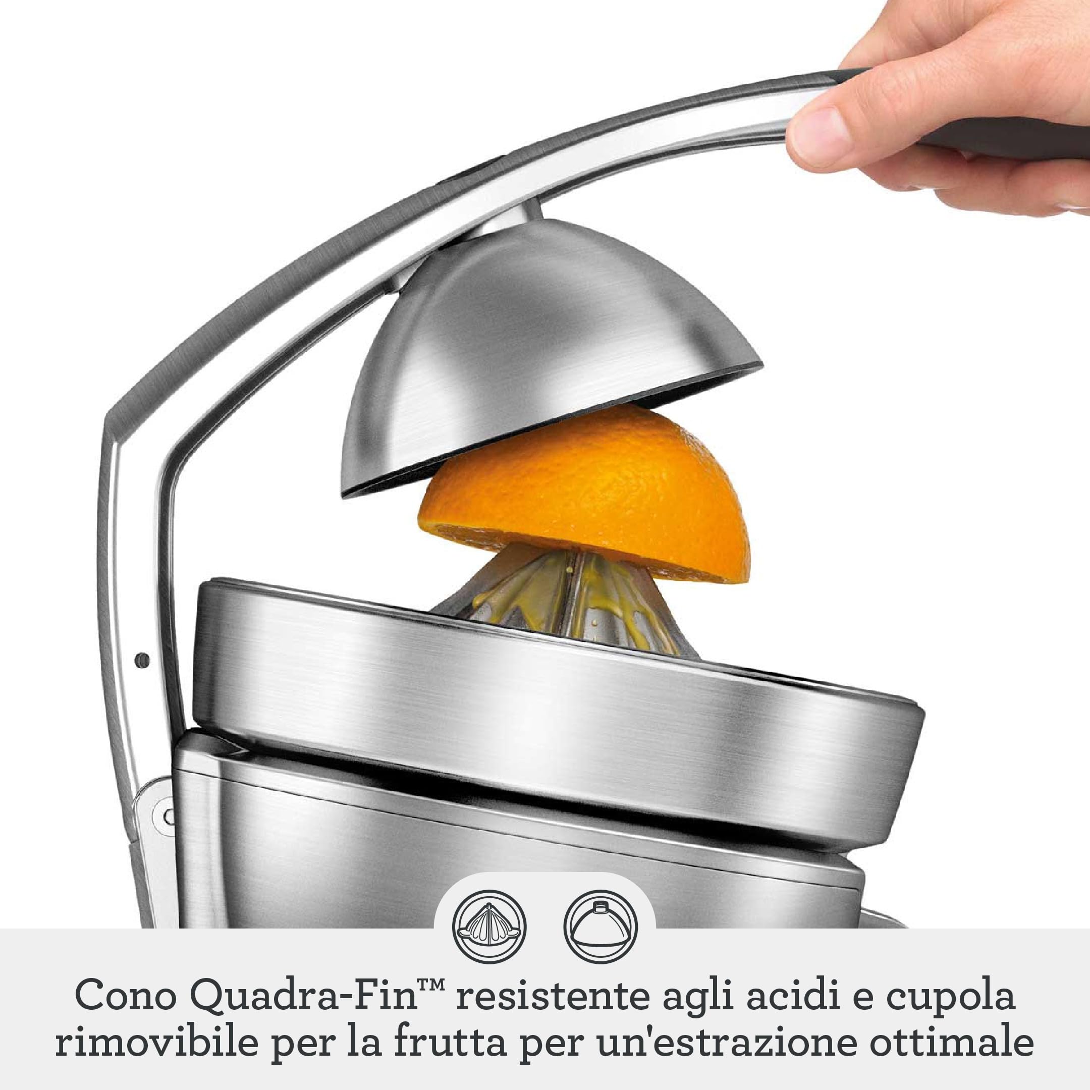 Sage - The Citrus Press Pro - Spremiagrumi, Frullatore - Alluminio Spazzolato
