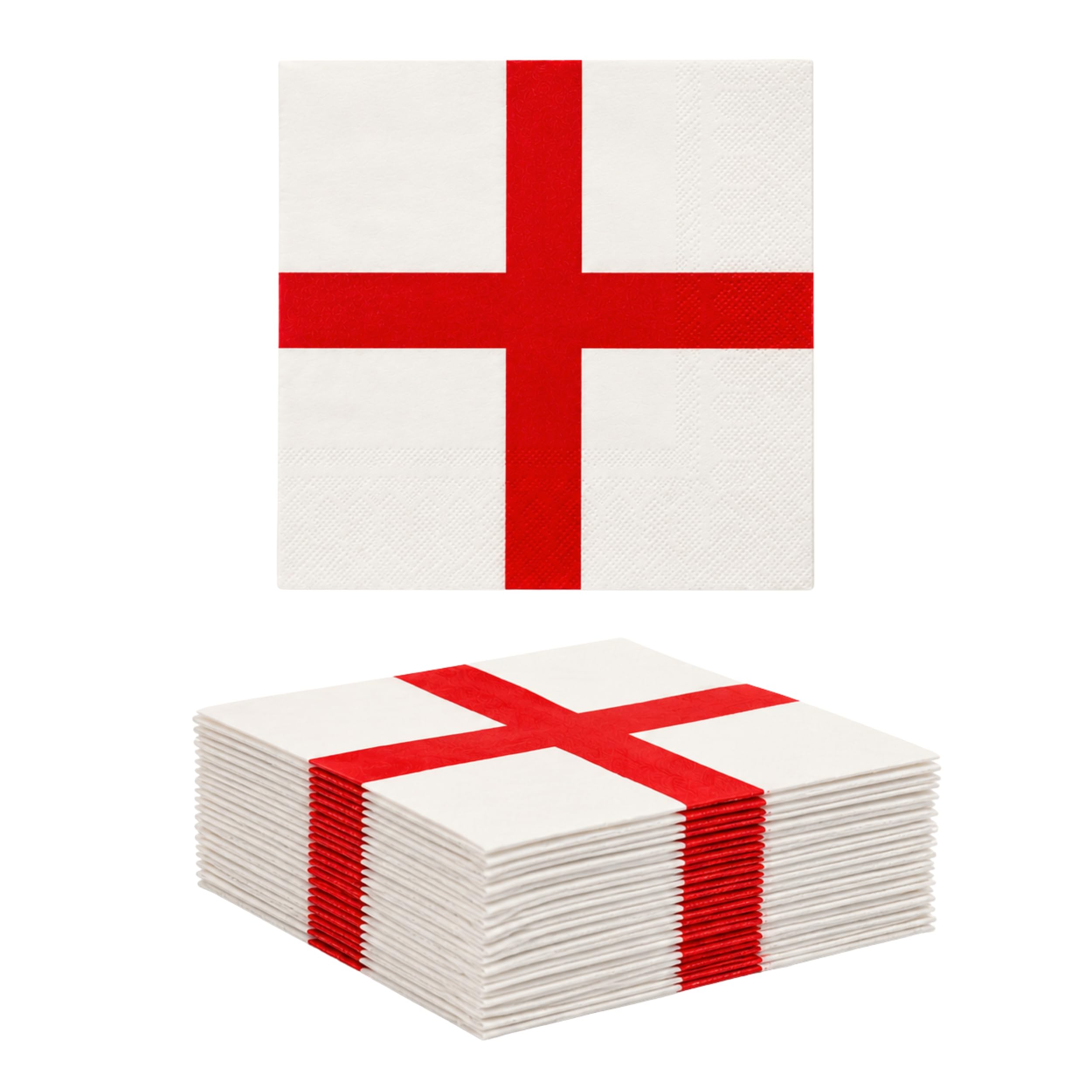 50Pcs Printed 2-Ply Paper Napkins St George Party Supplies for England Sporting Events Pub Football World Cup Celebrations Party