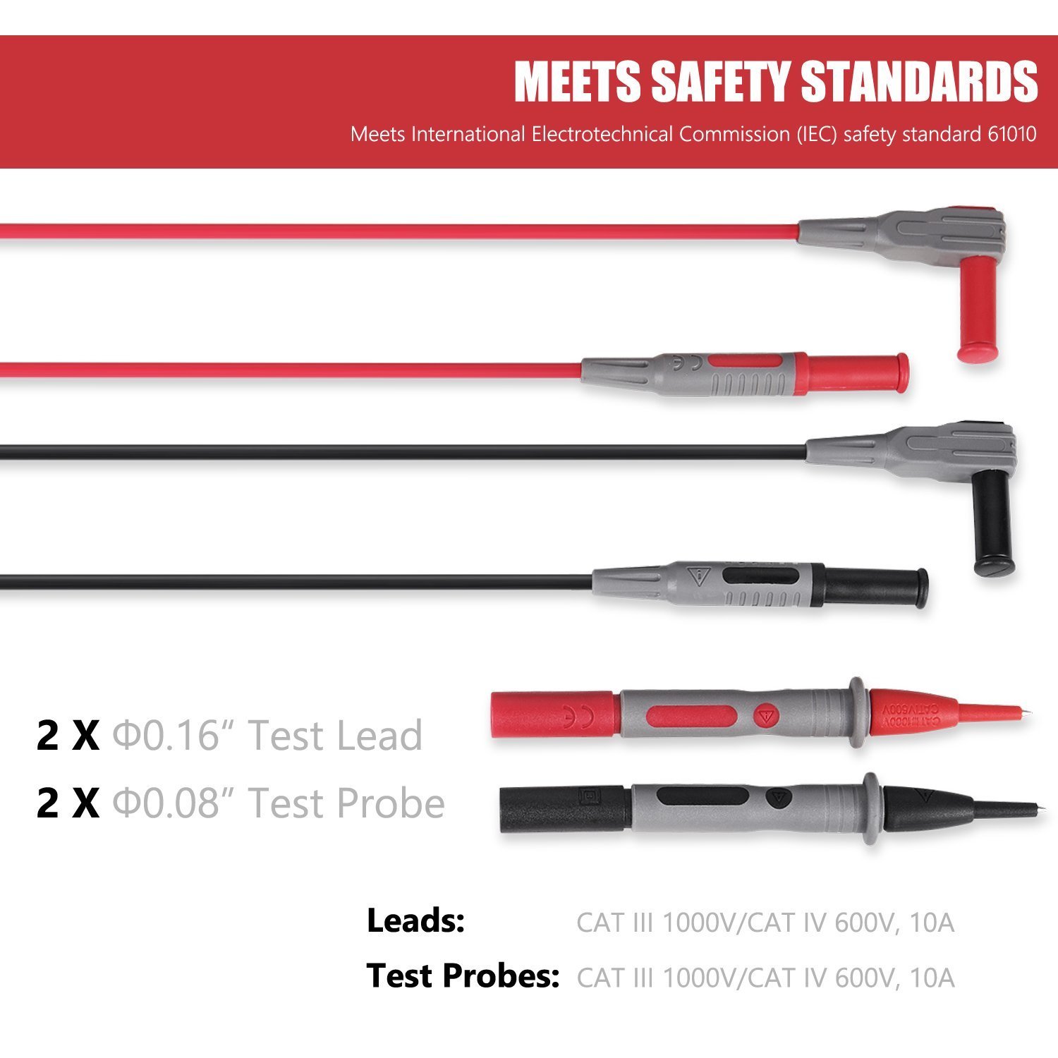 Kit Accessori Per Multimetro AstroAI - 8 Cavi Con Pinze, Sonde, Ganci, Per Elettronica E Fai Da Te - Foto 11