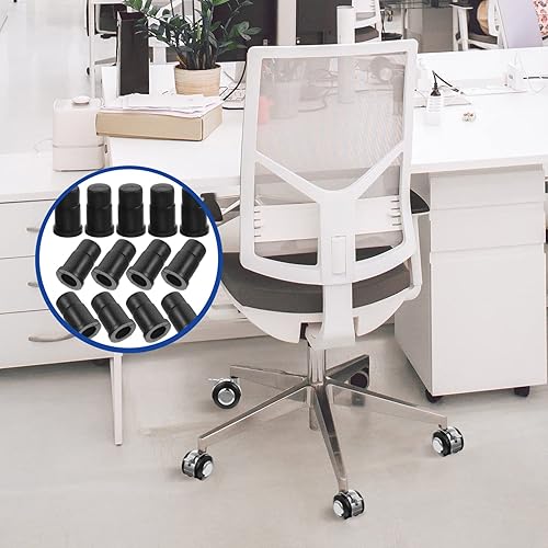 Miniatura 3 de Fundas para enchufes de rueda, 40 unidades, fundas redondas, insertos de rueda para silla de oficina, tapas de agarre de repuesto, protector de