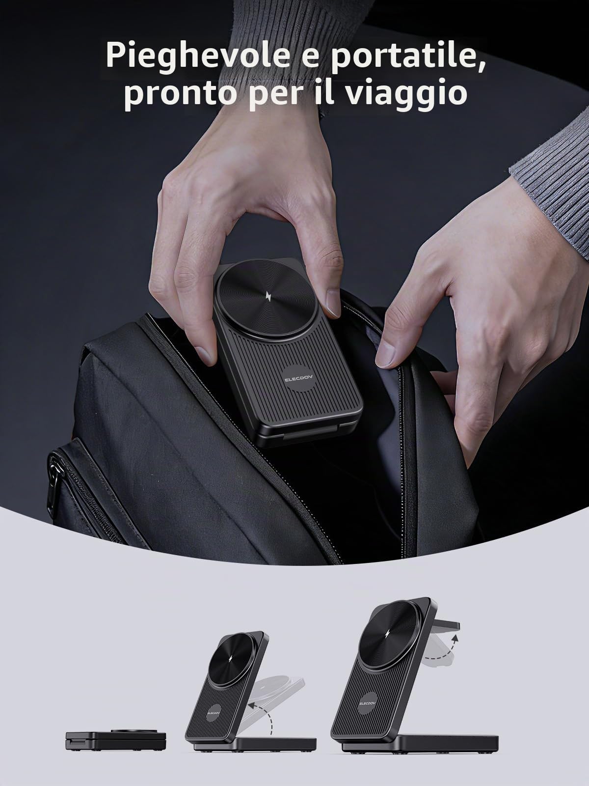 Caricatore Wireless per Samsung Mag-safe Charger, Stazione di Ricarica Magnetica per Samsung Galaxy S26 Ultra S25 Ultra S24, Caricatore Pieghevole per Samsung Galaxy Watch Ultra 7 6 Galaxy Buds Pro 3