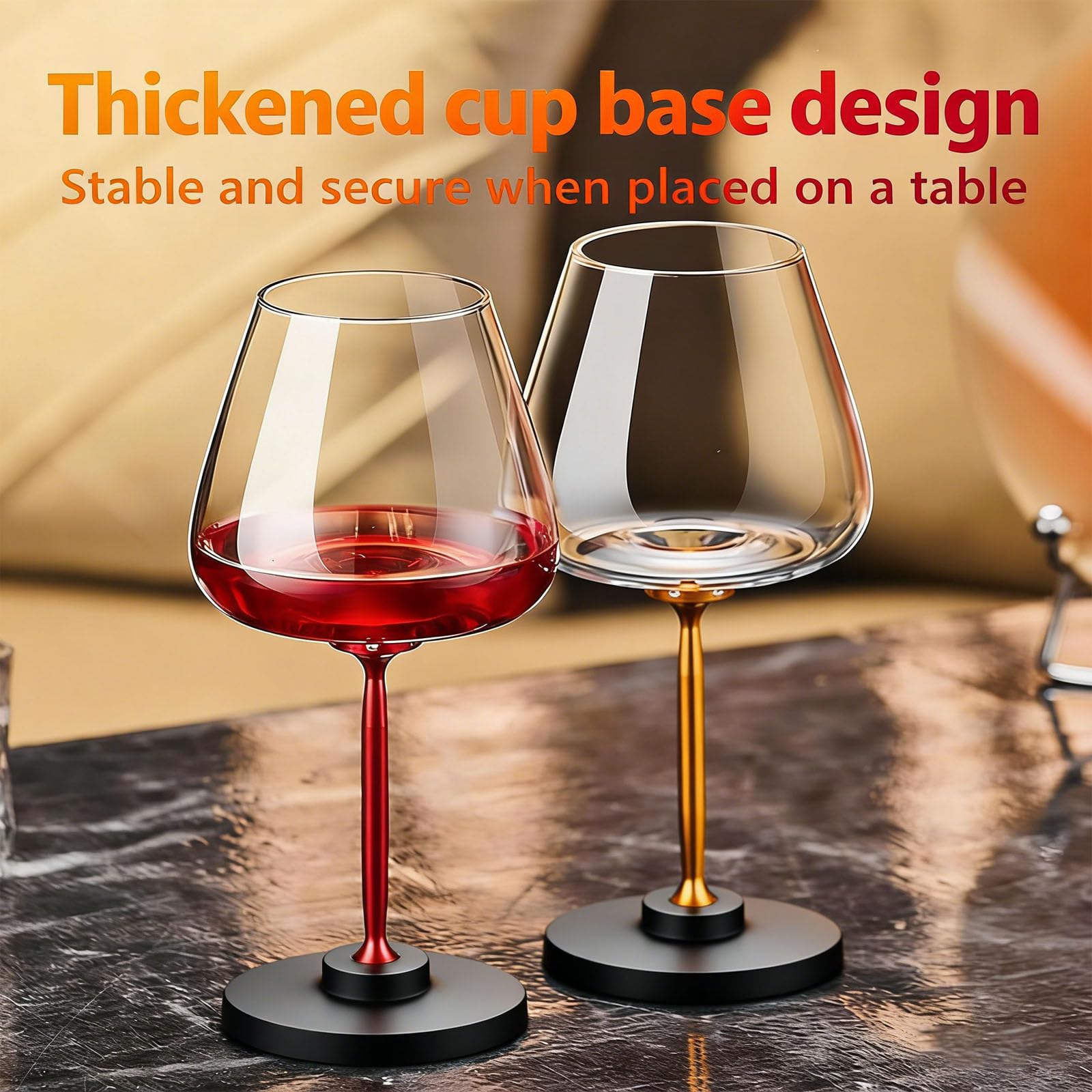Calice da vino in cristallo, rotante con design aerato e base decorativa per vino rosso e bianco, ideale per bar e feste