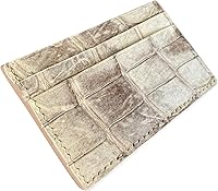 Vista 3 de Tarjetero de piel de cocodrilo hecho a mano, estuche minimalista para tarjetas, cartera delgada para tarjetas, elegante tarjetero para hombres