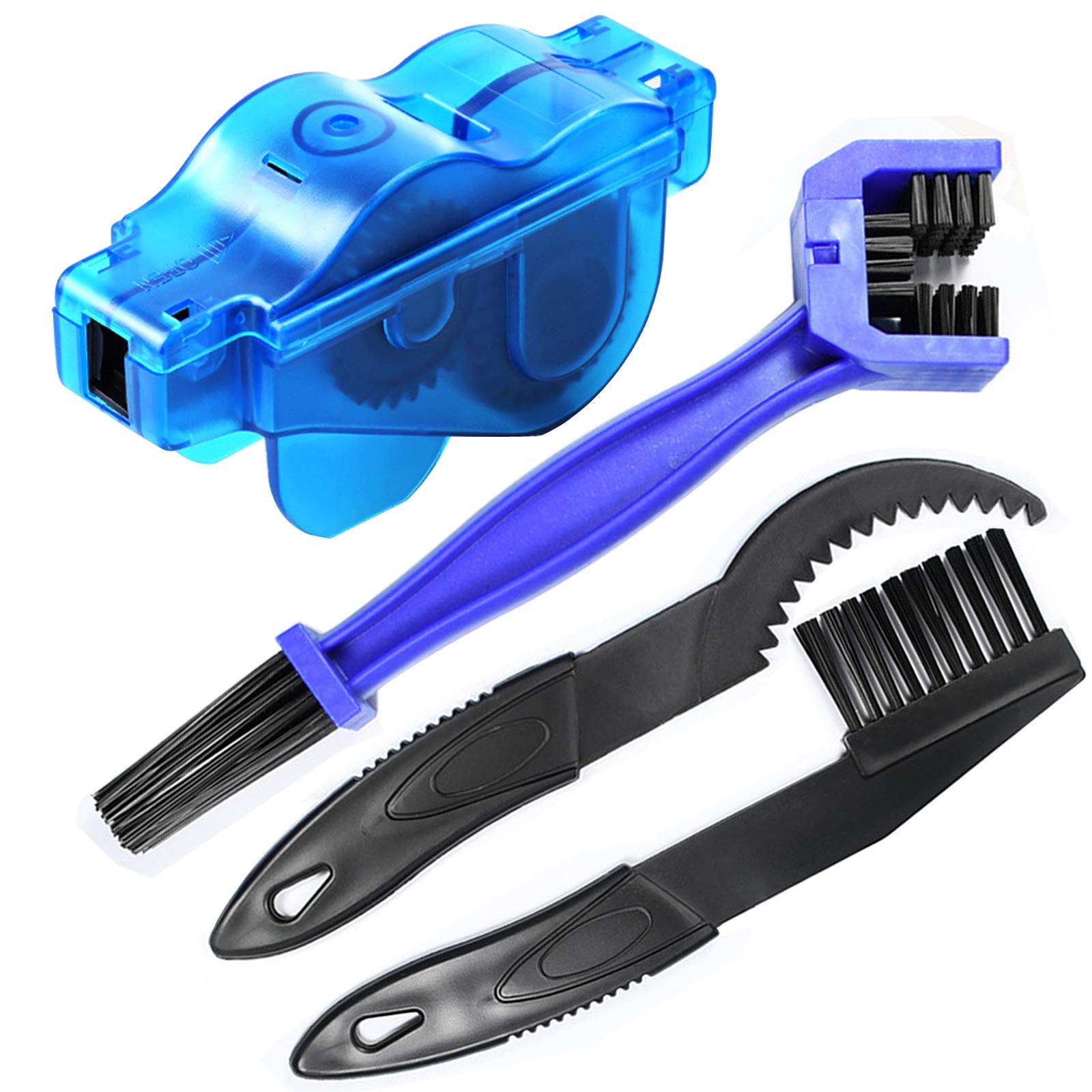 Bike Chain Cleaner, 4 Piece Bike Cleaning Kit, Chain Cleaner for Cycling, Suitable for Mountain Bike, Road Bike, BMX, Bicycle Cleaning Brush Tool for Drivetrain, Gear, Cassette, Sprockets