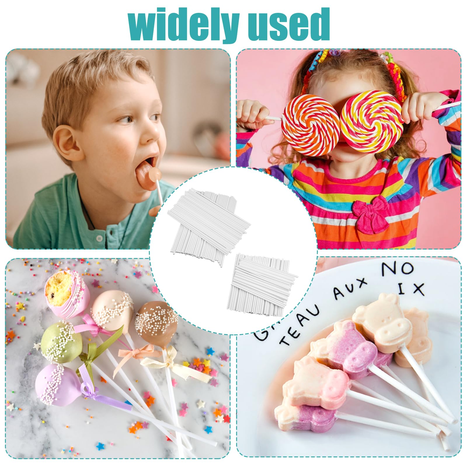 Baton Sucette Pop Cake 200 Pièces 10 cm 15 cm Bâtonnets en Papier Alimentaire pour Gâteaux Desserts