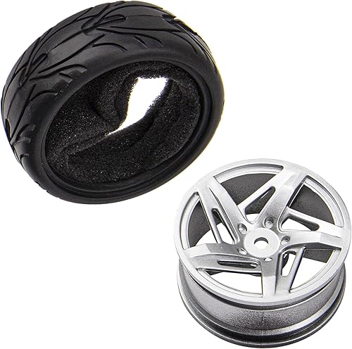Miniatura 3 de HIRCQOO Llantas de cubo hexagonal de 5 radios de 0.472in y neumáticos de goma compatibles con HSP Tamiya HPI Kyosho 110 On-Road Touring Car, WLtoys
