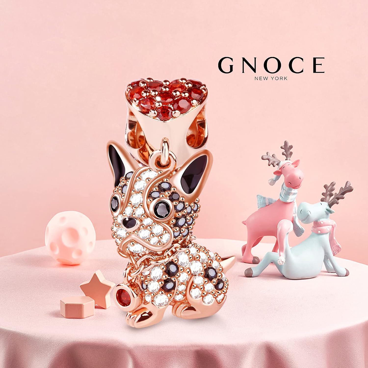 GNOCE Dog Charms 925 Sterling Silver Corgi Schnauzer Poodle Pendant Dangle Animal Beads Charms fit all Bracelets & Necklaces Best Gift for Mom Friends Who Like Dogs (Bulldog) - Image 2