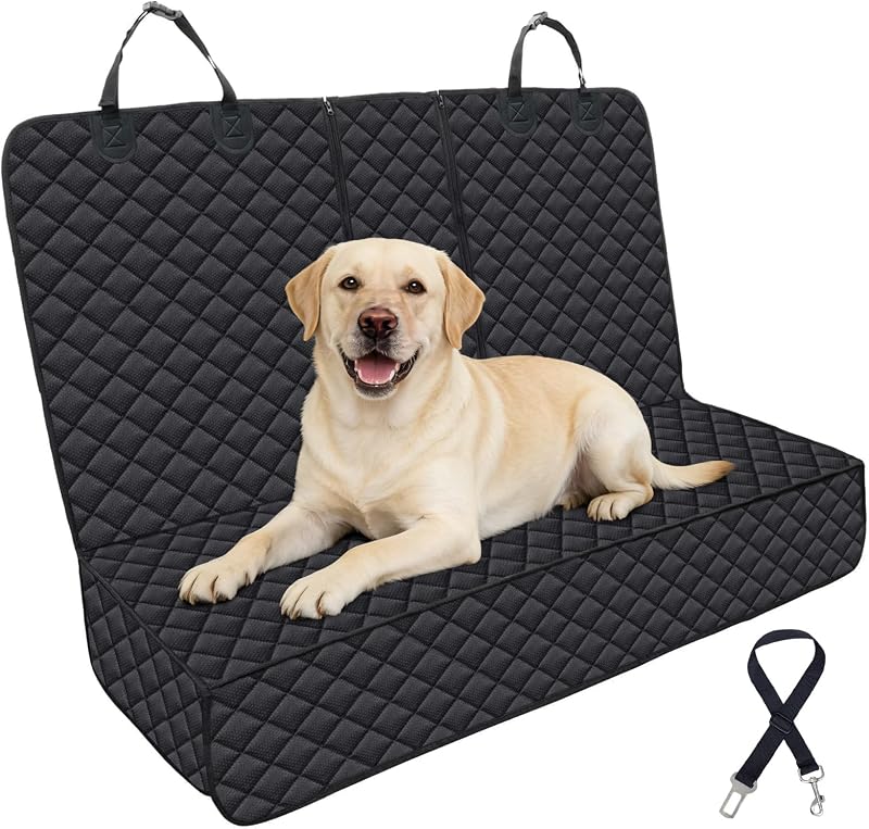 JSTHT Funda para asiento de perro, 100% impermeable, protector para asiento de banco, a prueba de arañazos, antideslizante, duradera, suave, para asientos traseros de mascotas, para autos, camiones y SUV