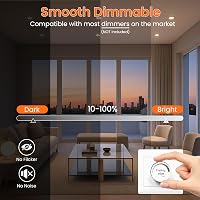 ALUSSO 6 db LED Süllyesztett Spotlámpa, 45° Dönthető, 3 Színhőmérséklet 540lm, Fekete, Szabályozható, 60°/120° Fényszög 6