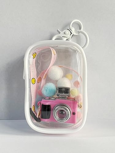 Miniatura 4 de Bolsa de exhibición transparente de 3 piezas con llavero, almacenamiento portátil para muñecas pequeñas, cajas ciegas para colgar, organizador con