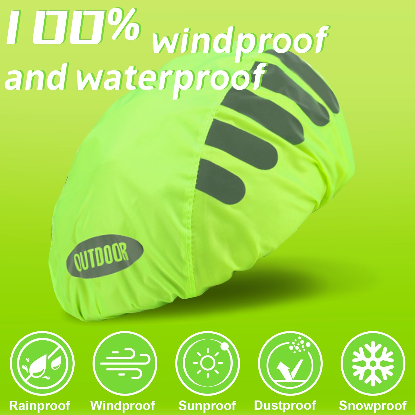 Kit De Protection Vélo - 2 Housses Casque, 2 Housses Selle, 2 Brassards Fluo - 9