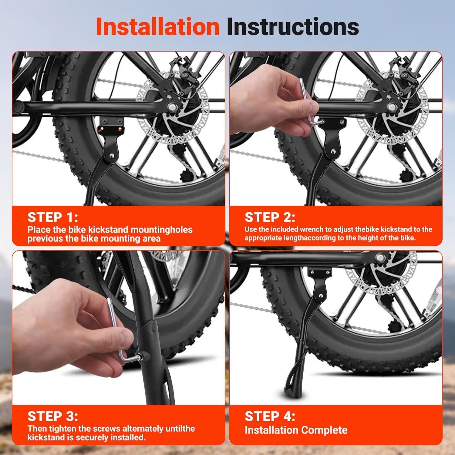 Kickstand Compatible with TST R002 E-Bike OEM Factory Original Replacement Side Stand for TST R002 Ebike | Heavy Duty Aluminum Alloy Kickstand with Non-Slip Foot