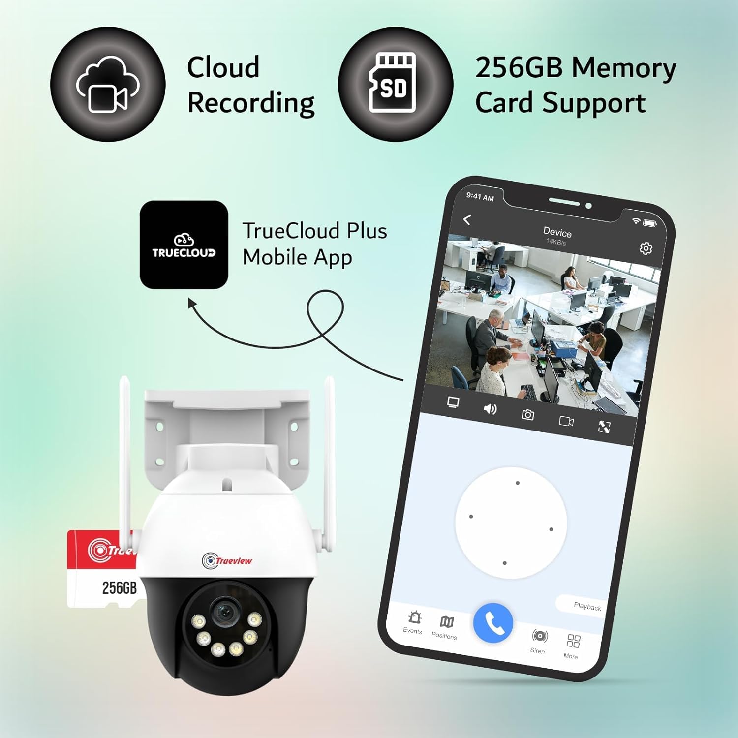 Trueview 3MP 4G Mini PT Security Camera with SIM Support | All-Time Color Vision | 360° Pan | Two-Way Audio | Human Detection | 256GB SD & Cloud | IP66 Waterproof | Alexa Compatible | STQC Certified 1