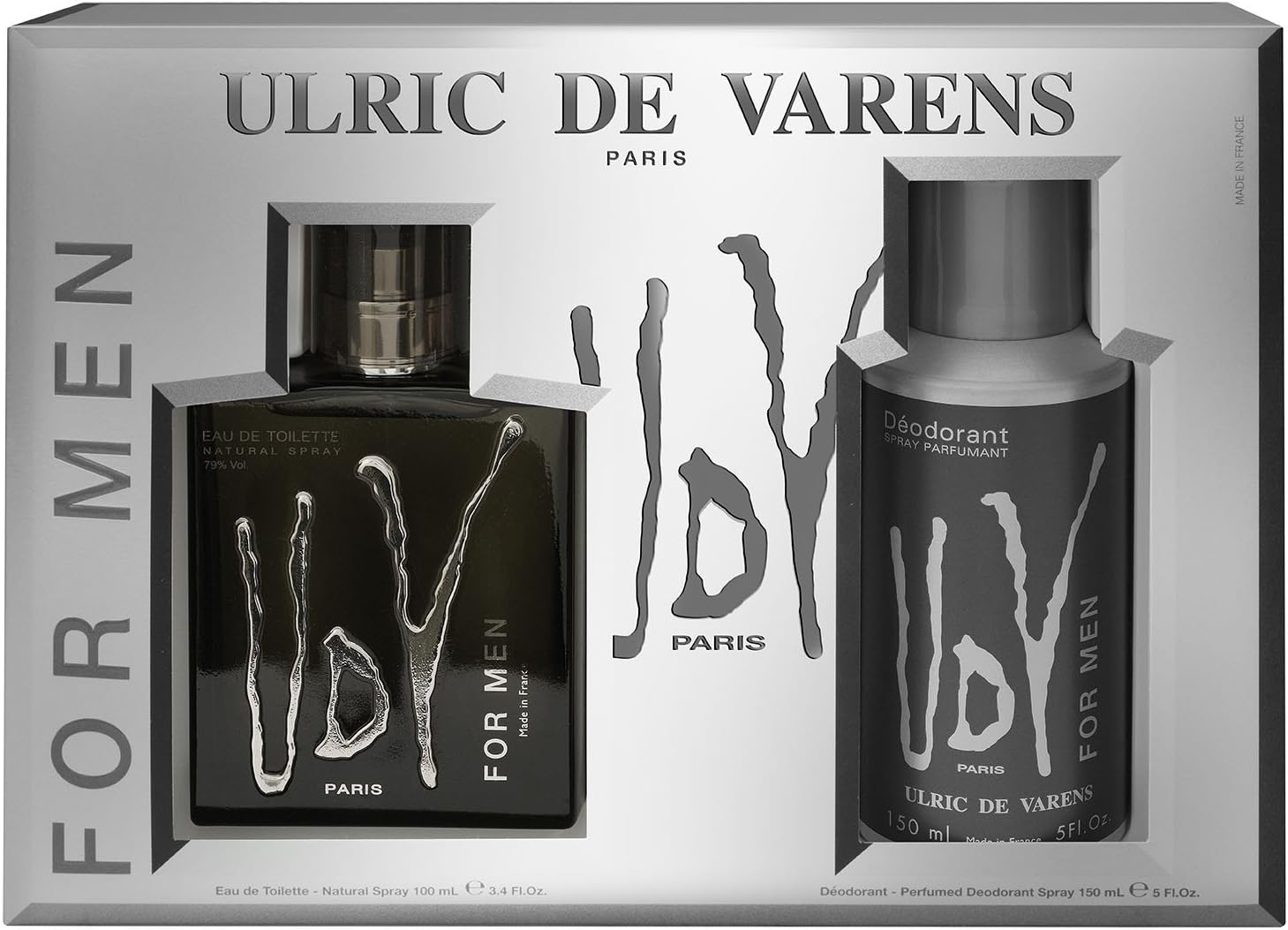 Urlic De Varens Udv Men Batch 2Pz. Eau De Parfum Spray, 100 ml + Deodorant Spray, 125 ml, 250 ml
