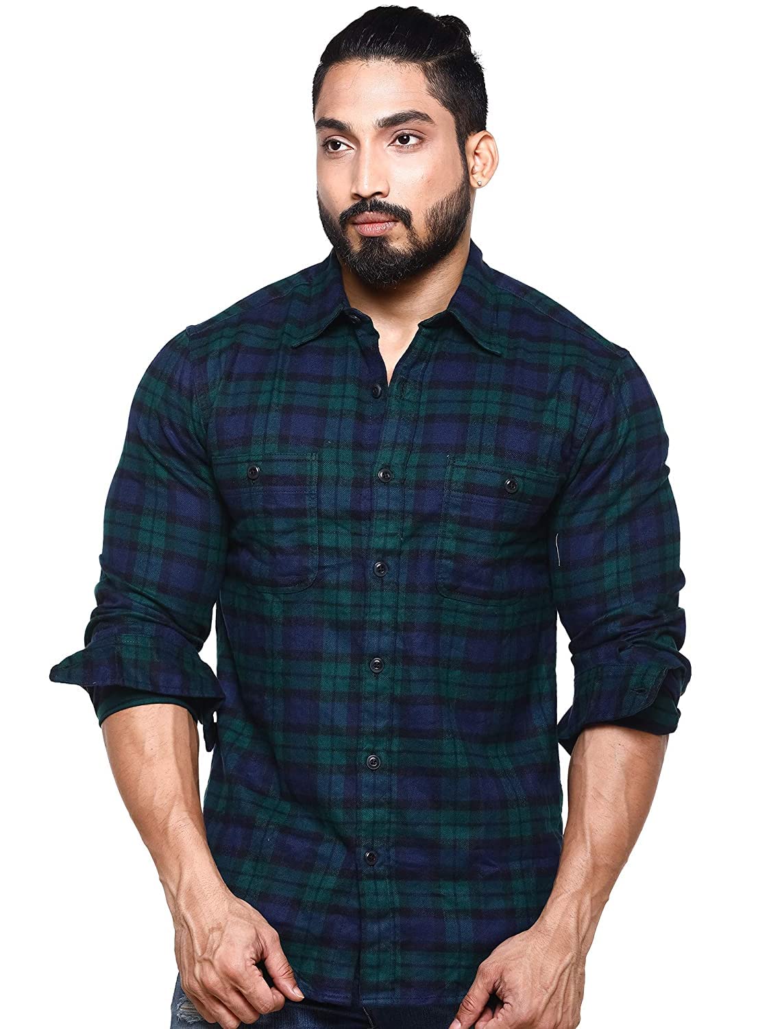 Men's Printed Regular Fit Full Sleeve Cotton Casual Shirt and Check Long Sleeve Shirts for Men Multicolors Checkered Shirt Sizes M to 7XL-picture-26