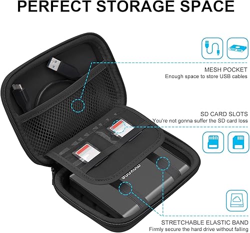 Miniatura 2 de Lacdo Estuche rígido para Maxone Ultra Slim disco duro externo portátil HDD 500GB 160GB 250GB 320GB 500GB 750GB 1TB USB 3.0 EVA resistente al agua