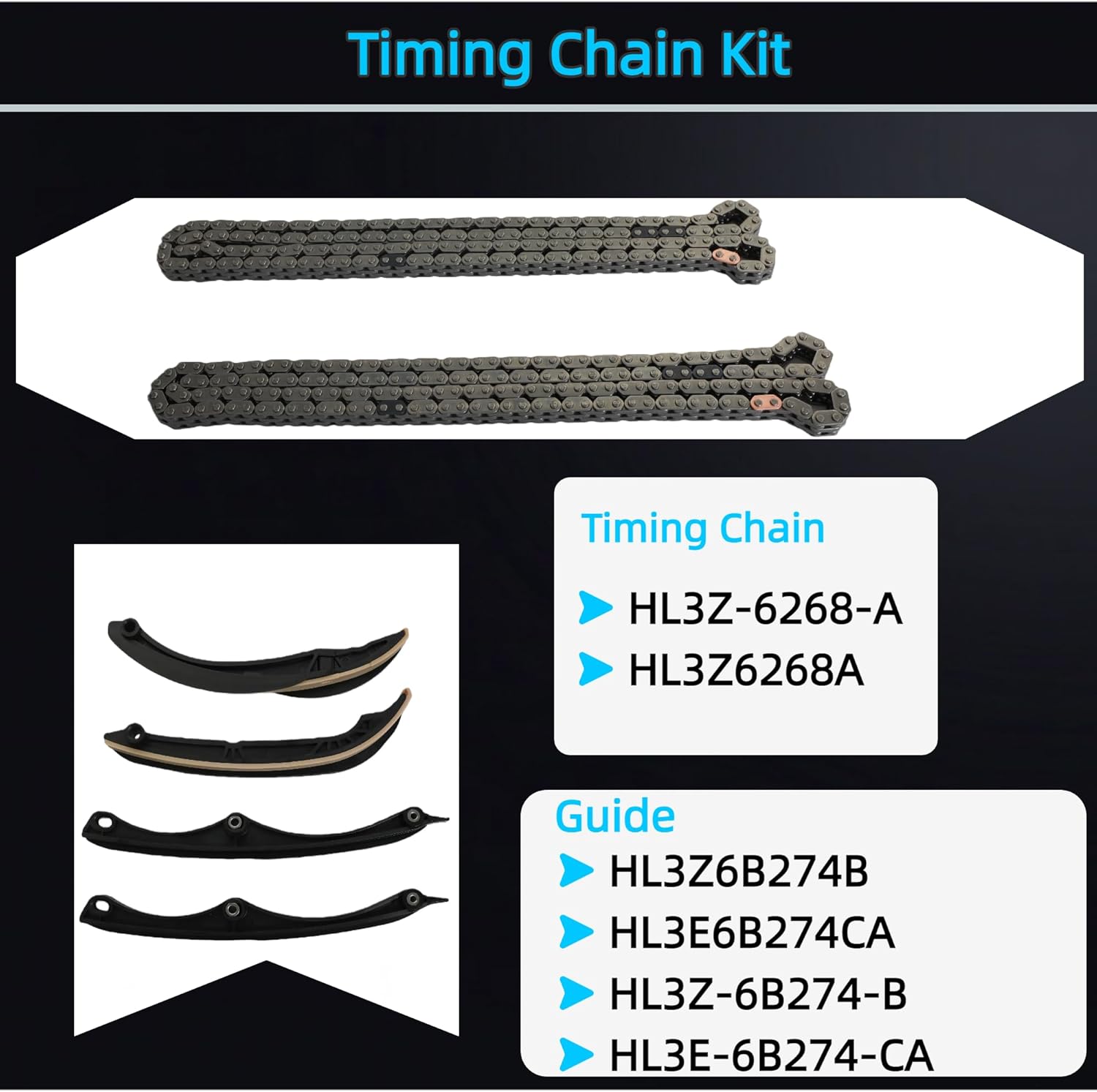 Timing Chain Kit w/4 VVT Cam Phasers Sprockets & Water Pump Fit for Ford F-150 2017-2020 Expedition 2018-2021 Lincoln Navigator 2018-2021 3.5L EcoBoost - OEM HL3Z-6268-A ML3Z-6256-A HL3Z-6L266-C