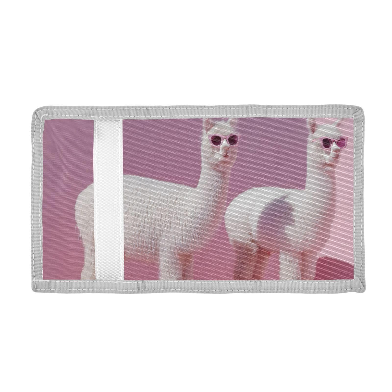 FOLIOSA Llama Model Kids Wallet for Boys Girls Youth, Compact Fabric 4.9×2.9 in