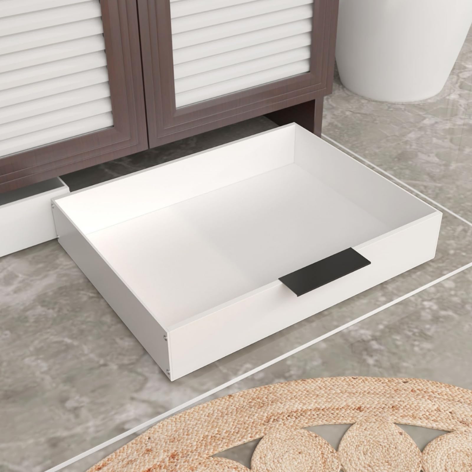 Scatole di Stoccaggio Sottoletto Pratico, Larghezza 14,2 Cm, Profondità 50 Altezza 5 Cm Con Ruote