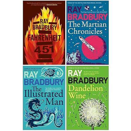 Ray Bradbury Collection 4 Books Set (Fahrenheit 451, The Martian