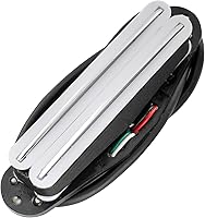 Vista 8 de Musiclily Hot Rails Humbucker de un solo tamaño de bobina para guitarra eléctrica Fender Strat Stratocaster Squier, cuerpo negro con rieles negros