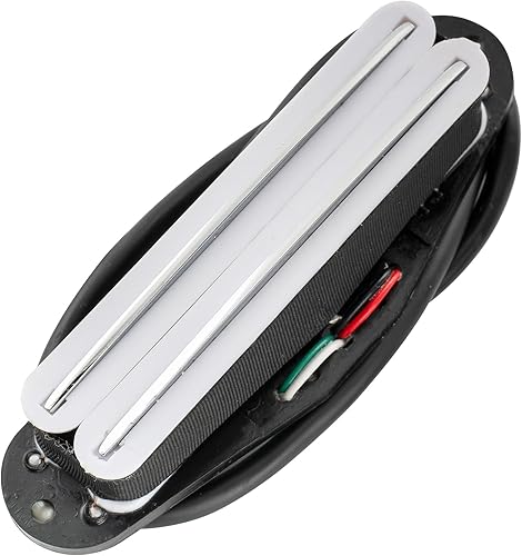 Miniatura 8 de Musiclily Hot Rails Humbucker de un solo tamaño de bobina para guitarra eléctrica Fender Strat Stratocaster Squier, cuerpo negro con rieles negros