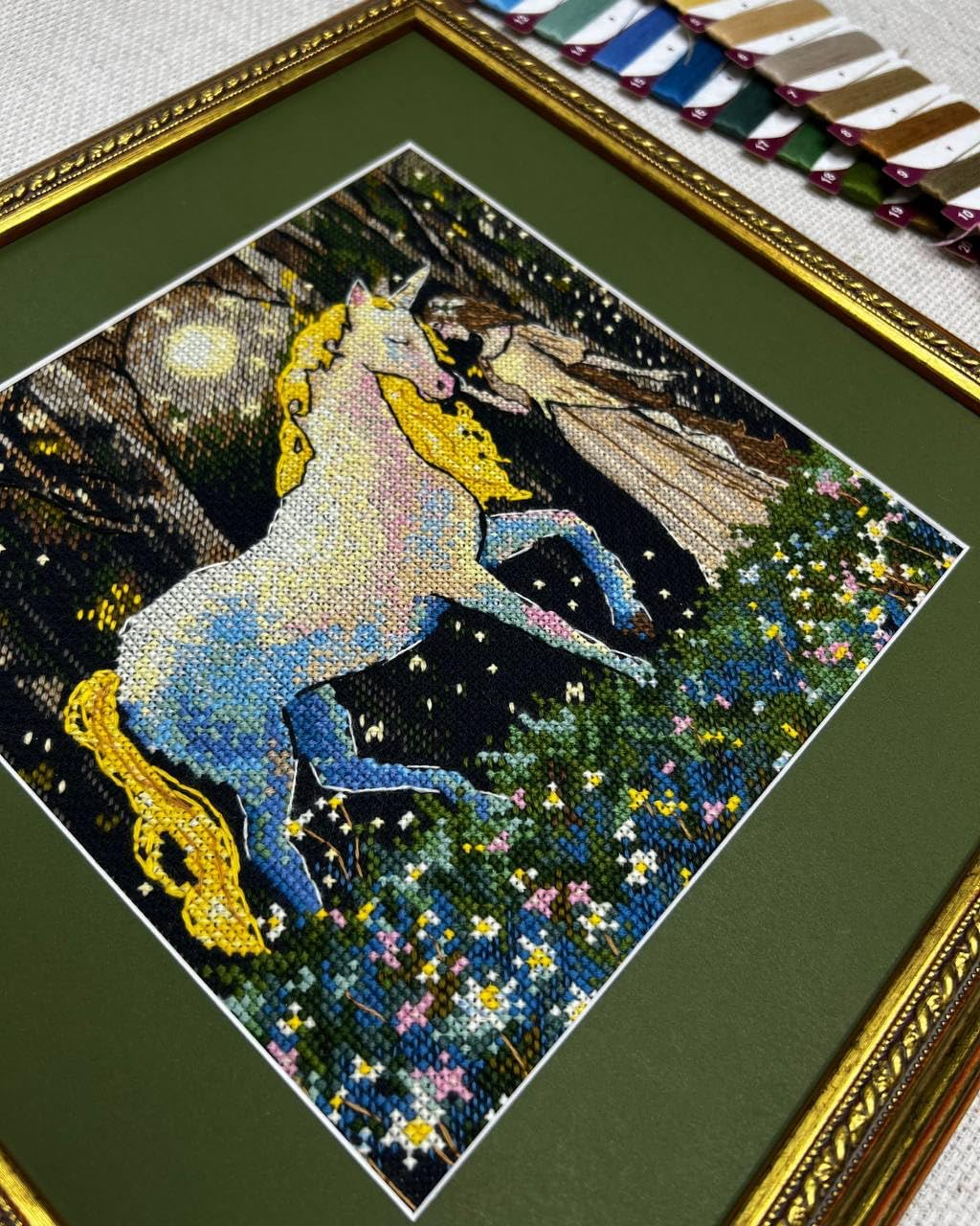 RIOLIS - Unicorn Tale 2307, Nature Cross Stitch Kits 7¾"x7¾, Fantasy Cross Stitch Kits for Beginners & Advanced, Crossstitching Kit Adult, Animals Embroidery Counted Stitching Kit