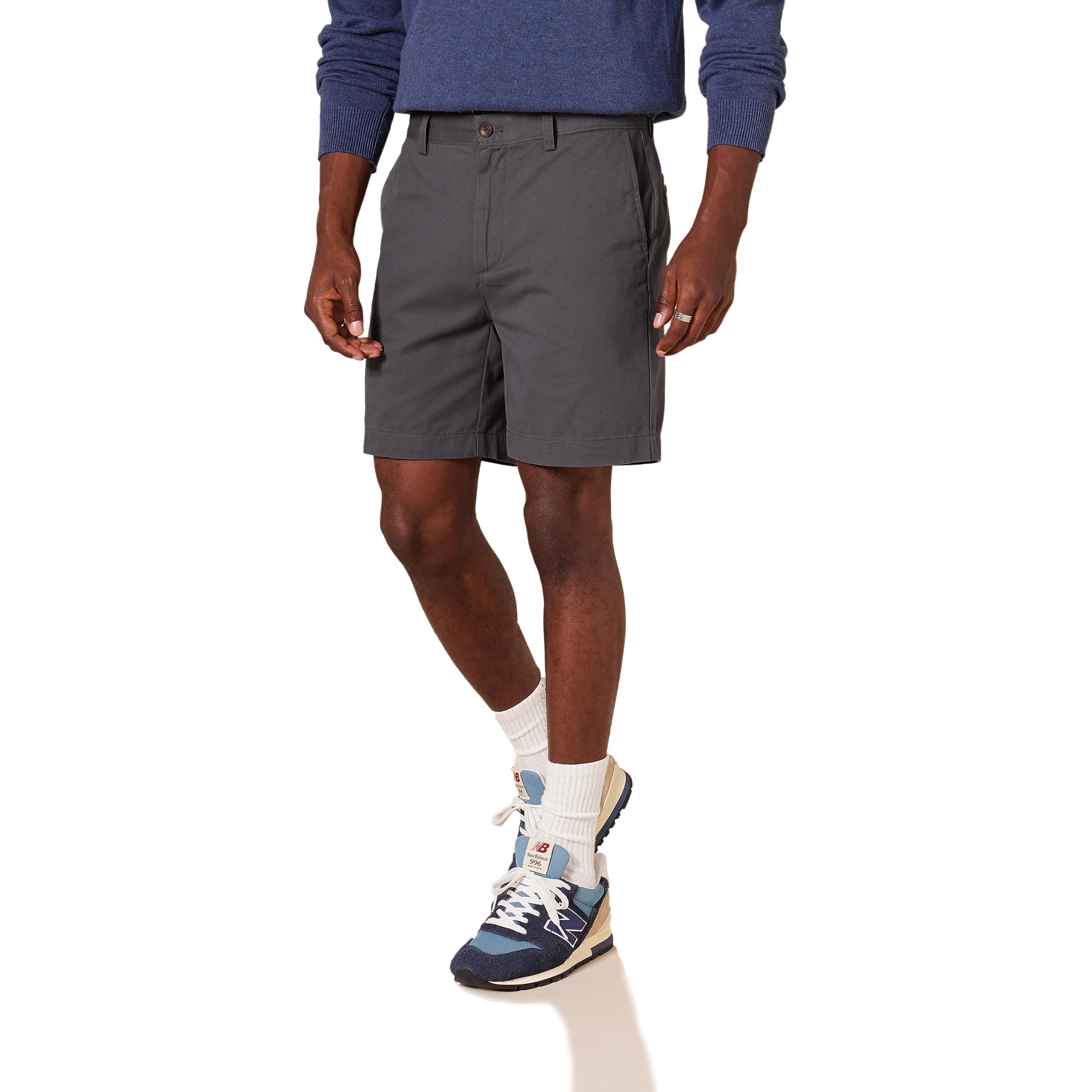 Amazon Essentials Men's Slim-Fit 7" (18cm) Chino Shorts, Charcoal, 32W