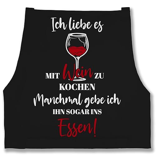 Shirtracer - Schürze - Kochschürze - Erwachsene - Ich liebe es mit Wein zu kochen